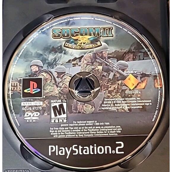 SOCOM II: U.S. Navy SEALs PS2 (2003) Sony PlayStation 2 Game Tested | No Manual - Picture 3 of 5